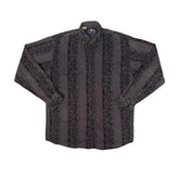 Vintage 90s Gray Floral Paisley Western Cowboy Shirt Size L by Roper